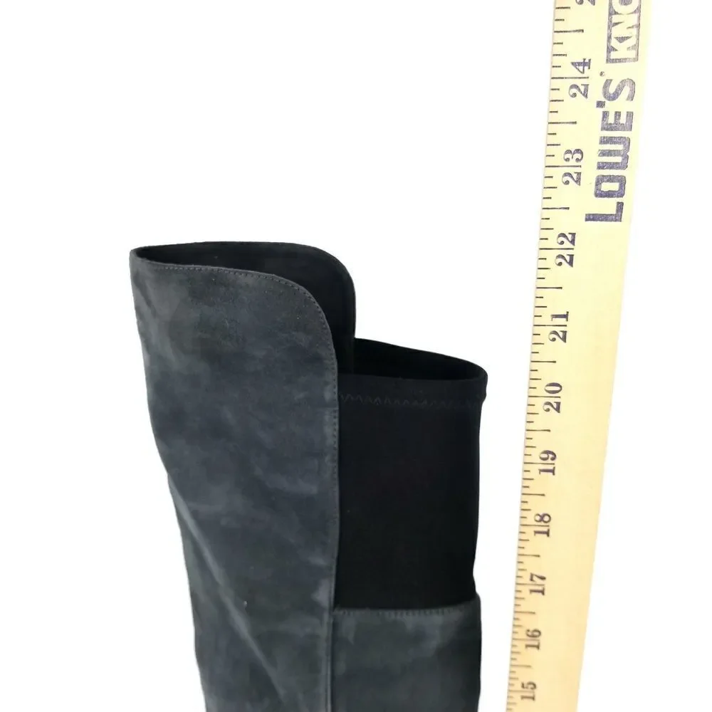 STUART‎ WEITZMAN Slate Gray Suede Leather Tall OTK Over The Knee Boots 6.5